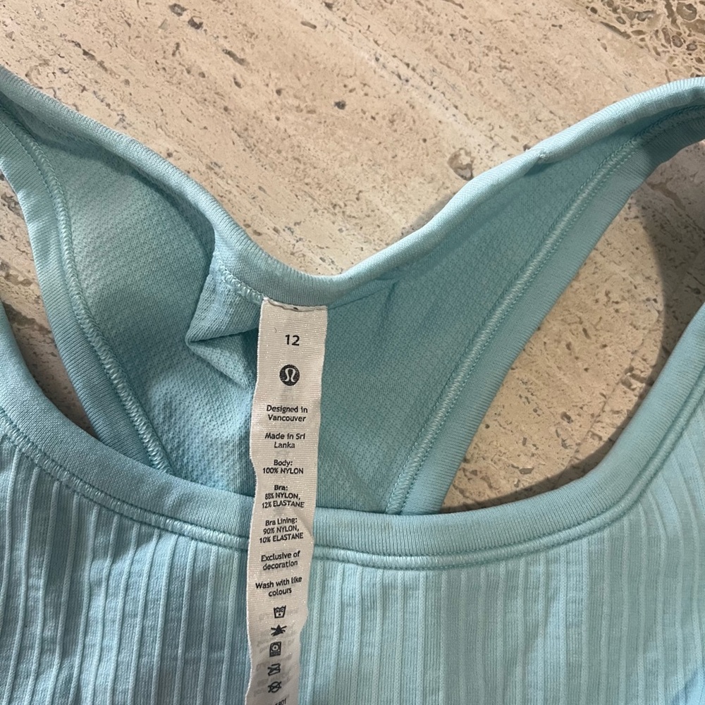 Light Blue Ribbed Tank Top - Picture 5 of 6